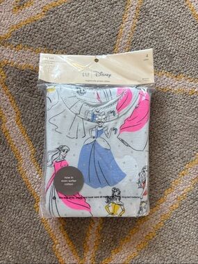 GAP Disney Princess Pajama Set - Gray with Pink & Blue Prints